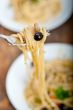 Italian pasta and mushroom sauce 