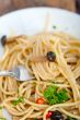 Italian pasta and mushroom sauce 