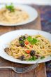 Italian pasta and mushroom sauce 