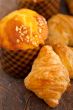 fresh baked muffin and croissant mignon