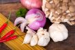 Italian pasta and mushroom sauce ingredients