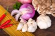 Italian pasta and mushroom sauce ingredients