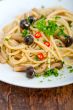 Italian pasta and mushroom sauce 