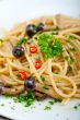 Italian pasta and mushroom sauce 