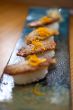 Japanese style sushi fried goose liver