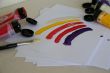 Colorful strokes of acrylic paints 