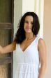 Brunette in white dress