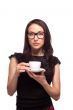 Woman secretary with coffee mug
