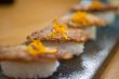 Japanese style sushi fried goose liver
