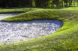 Sand bunkers on the golf course.