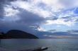 Mornig sea at sunrise in the bay Chekhov