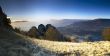 clouds on the mountain. Crimea, Ukraine
