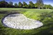Sand bunkers on the golf course.
