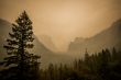 Yosemite view point dust from fire