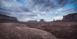 big cloud with sand in Monument valley panorama