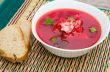 A plate of Russian red soup - borsch