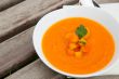A plate of carrot soup