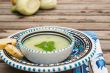 Fennel cream soup in the traditional tunisian plate