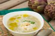 A plate of artichoke cream soup