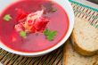 A plate of Russian red soup -borsh