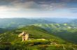 evening mountain plateau landscape (Carpathian, Ukraine) 