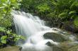 landscape with waterfall in the mountains