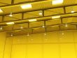 Interior of a empty yellow color warehouse construction