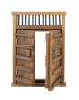 Wooden Castle Door with Wooden Bar UnLocked
