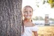 Young girl playing at a park