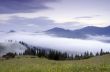 evening mountain plateau landscape (Carpathian, Ukraine)