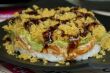 Sushi rolls with vassabi on the plate