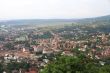 Panorama of the Romanian city bird`s-eye view.