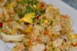 Risotto, tasty dish of boiled rice and seafood.