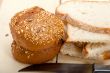 organic bread over rustic table