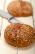 organic bread over rustic table
