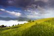 evening mountain plateau landscape (Carpathian, Ukraine) 