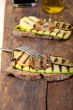 grilled vegetables on bread