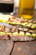 grilled vegetables on bread