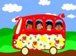 Happy African children go to school bus 