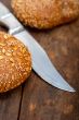 organic bread over rustic table