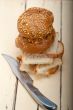 organic bread over rustic table