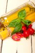 Italian spaghetti pasta tomato and basil