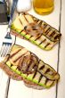 grilled vegetables on bread