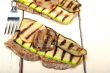 grilled vegetables on bread