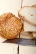 organic bread over rustic table