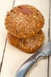 organic bread over rustic table