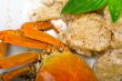 Italian gnocchi with seafood sauce with crab and basil
