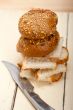 organic bread over rustic table