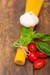 Italian spaghetti pasta tomato and basil