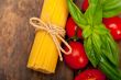 Italian spaghetti pasta tomato and basil